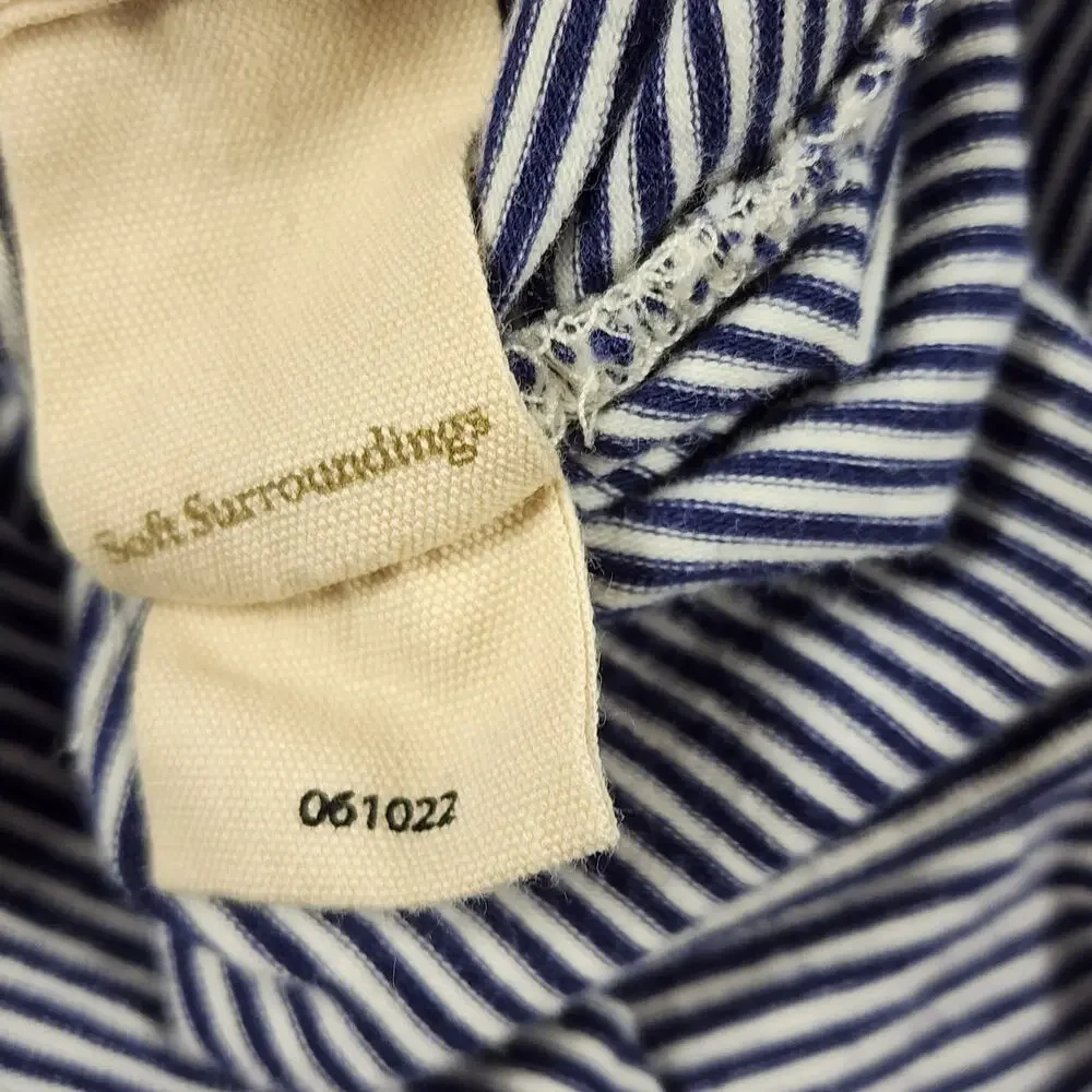 Soft Surroundings Striped Ruched Side Long Sleeve Top Nautical L - Picture 9 of 11